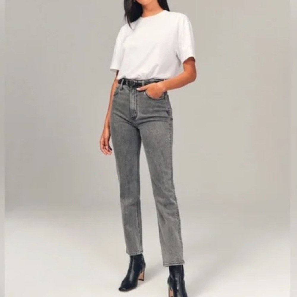 Abercrombie & Fitch Jeans Ankle Straight Curve Love Ultra High Rise Size 25 long